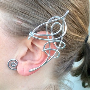 Wire Elf Ears Ear Cuffs Pair Ear Wraps Pixie Fairy Choose Your Color Aluminum Wire Filigree hypoallergenic image 2