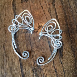 Wire Elf Ears Ear Cuffs - Pair Ear Wraps - Pixie Fairy - Choose Your Color - Aluminum Wire Filigree - hypoallergenic