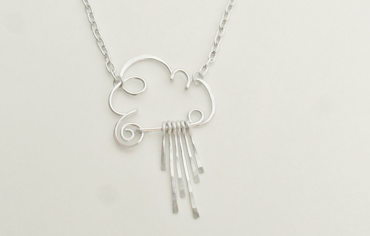 Rain Cloud Necklace - Choose Rainbow or Raindrops or All Silver Wizard ...