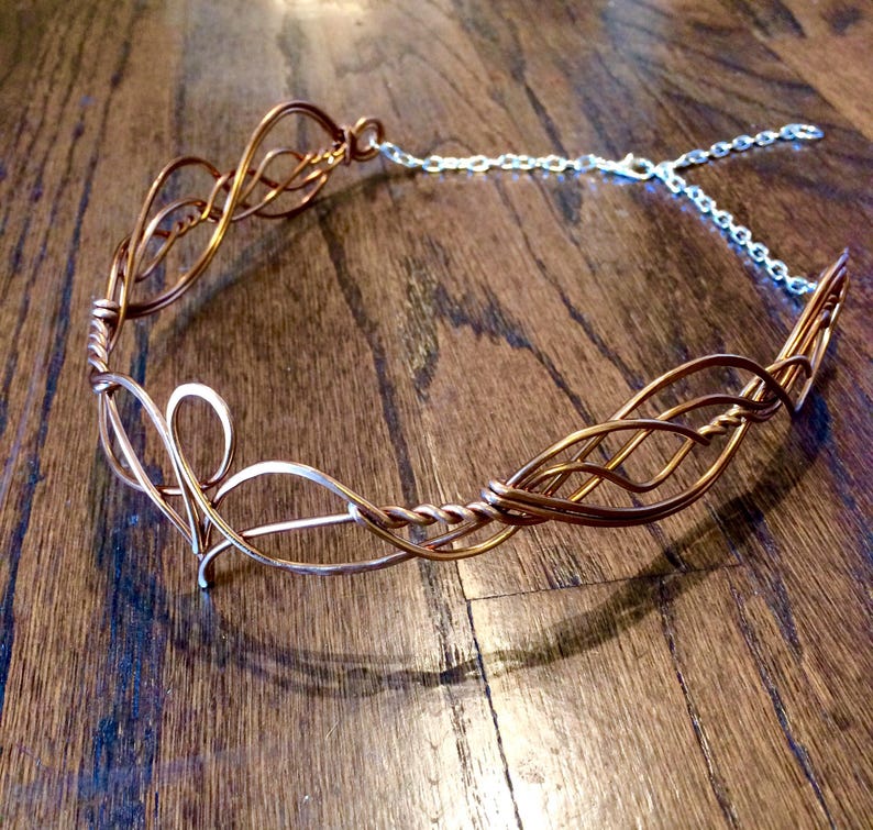 Elven Circlet ELANDRIA Celtic Hand Wire Wrapped Choose Your COLOR Crown Tiara Bridal Wedding Hairpiece Elvin Ren Faire image 6