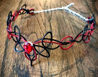 Elven DARK FAERIE Crown - Celtic Elvish Circlet - Vampire Witch Hairpiece - Choose Your Own Color - Hand Wire Wrapped