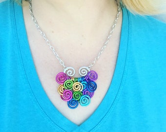 Some WIRE Over The Rainbow - smaller version  - Statement Necklace