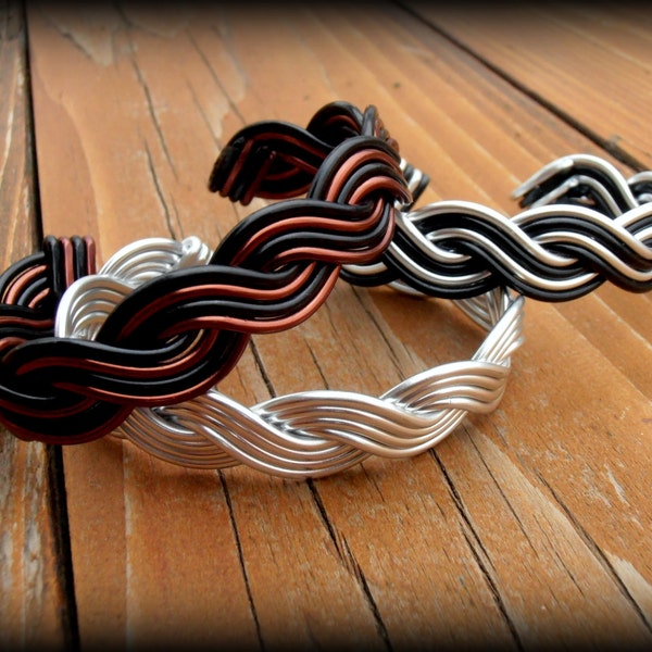 Unisex Celtic Wave Cuff Bracelet - Choose Your Own Color Scheme