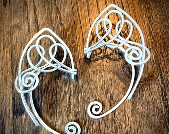 Wire Elf Ears Ear Cuffs - Pair Ear Wraps - Pixie Fairy - Choose Your Color - Aluminum Wire Filigree - hypoallergenic