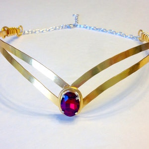 SAILOR MOON Tiara Jewel Headband Choose Your Own COLOR Cosplay Scout Costume Headpiece Hand Crafted Metal image 2