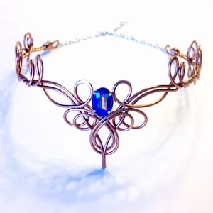 TINUVIEL Circlet - Celtic Elven Medieval Renaissance Hand Wire Wrapped Crown Tiara Bridal Wedding Hairpiece Cosplay - Choose Your Own COLOR