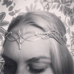 Elven Circlet ELANDRIA Celtic Hand Wire Wrapped Choose Your COLOR Crown Tiara Bridal Wedding Hairpiece Elvin Ren Faire image 4