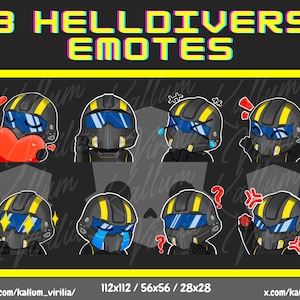 8 Helldivers emotes pack - Youtube , Twitch , Discord // Kallum_Virilia