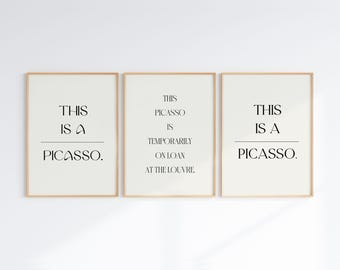Set of 3 Minimalist Picasso Posters | Digital Download Wall Art | Sophisticated Modern Art Print | Minimalist Decor | Instant Download