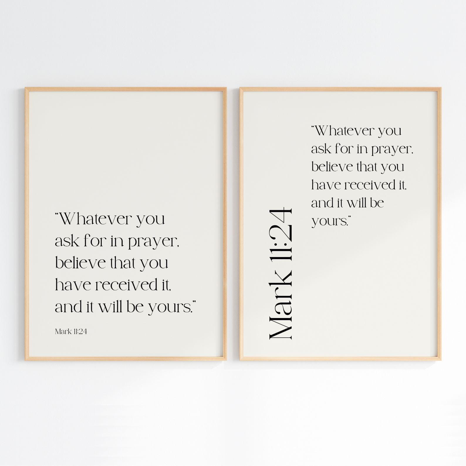 Bible Verse Wall Art Set of 2 | Christian Scripture Print | Psalm Bible ...
