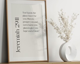 Inspirational Bible Verse Wall Art | Set of 2 | Digital Download | Minimalist Spiritual Home Decor | Modern Quote Poster | Christian Gift