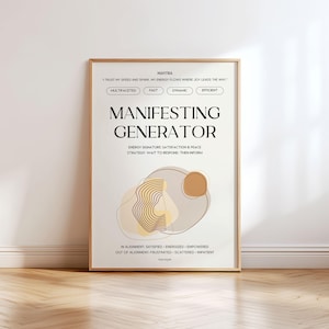 Póster Generador de Manifestación del Diseño Humano / Arte mural espiritual / Decoración minimalista / Descarga digital / Regalo imprimible / Lámina de arte abstracto