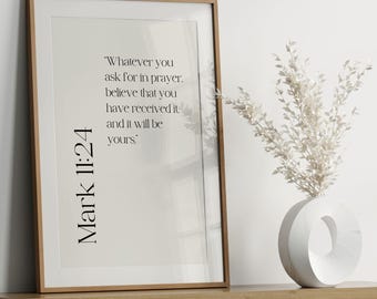 Inspirational Bible Verse Wall Art | Set of 2 | Digital Download | Minimalist Spiritual Home Decor | Manifestation Poster | Christian Gift