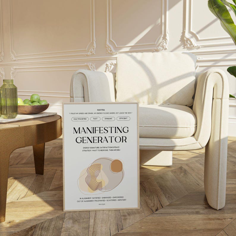 Human Design Manifesting Generator Poster | Spiritual Wall Art ...