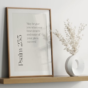 Bible Verse Wall Art Set of 2 | Christian Scripture Print | Psalm Bible Quote | Neutral Faith Home Decor | Baptism or Wedding Gift