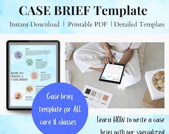 How to Write a CASE BRIEF Template for Law Students