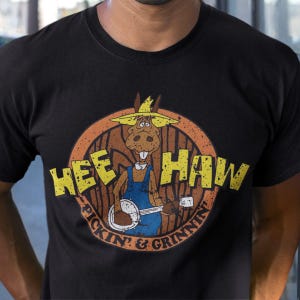 Hee Haw Pickin & Grinnin Shirt, Funny Country Donkey Tee, Bluegrass Music Shirt, Farm Life Humor Tee, Banjo Lover Gift