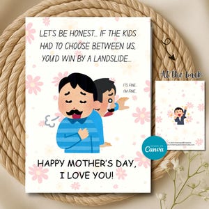 Relatable Mutter Tages Karte von Mann Papa Lustige Muttertag Karte für Frau Muttertag Humor Karte Printable In Verbindung stehende Mutter-Tageskarten