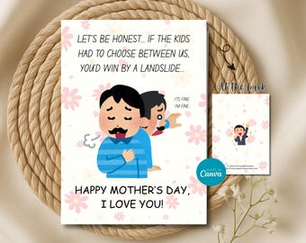 Relatable Mothers Day Card from Husband Dad Funny Mother's Day Card for Wife Mothers Day Humor Card   Printable Related Mothers Day Cards