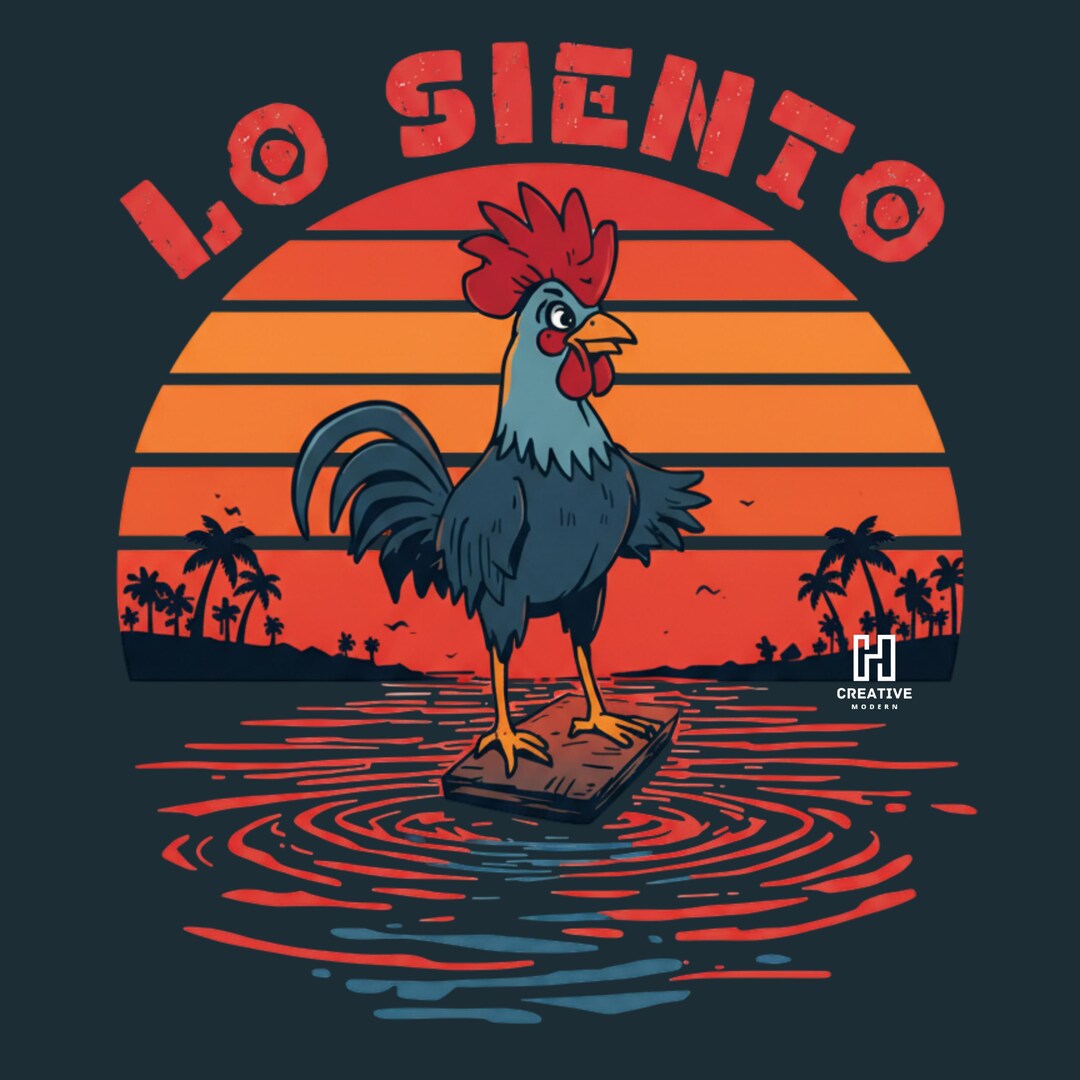 Sorry Rooster Wilson Rooster Lo Siento Meme PNG, Vintage Sunset Chicken Graphic (DTF ...