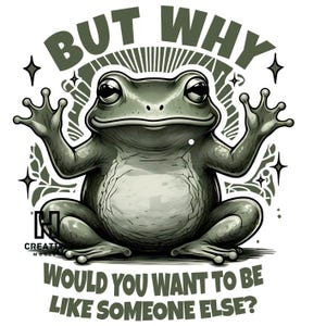 Inspirational Frog Png: Trendy Retro Design (Digital Download)