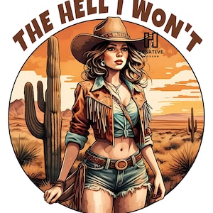 Retro Cowgirl PNG: Western Sublimation Design (Digital Download)