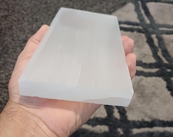 Extra Large Selenite Crystal Charging plate 20cm x 10cm Selenite Chakra Charging Plate .uk