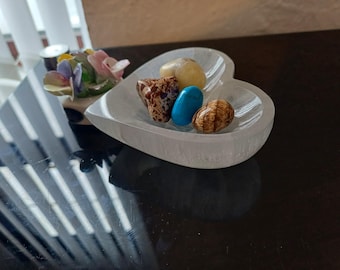 Selenite Crystal Heart shaped Bowl Perfect for Every Occasion Selenite Crystal Bowl