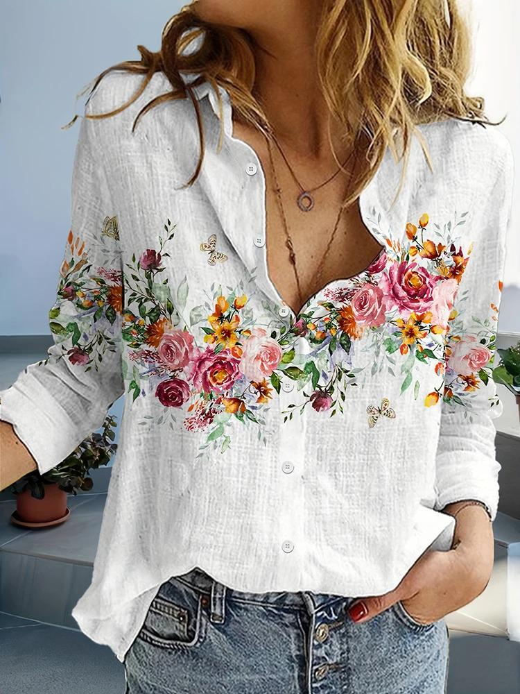トップス Sheller 3D flower X embroidery blouse Sheller 3D flower X embroidery blouse Eye catching Unique 3d