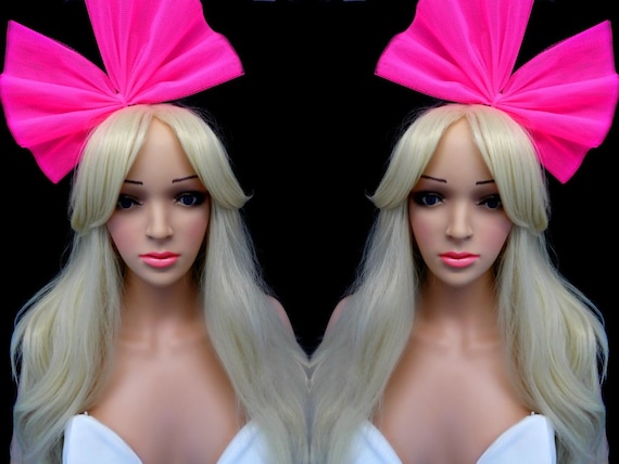 Neon 80s Hair Bow Madonna Headband 80s Hen Party Neon