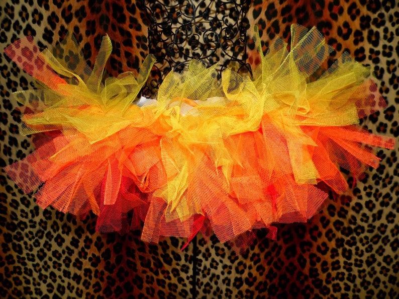 Girls Fire Tutu Halloween Tutus Kids Phoenix Tutus Poofy Tutus Raver Tutu Short Tutus Neon Childrens Tutus Party Tutus image 1