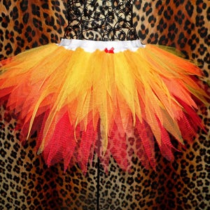 Fire Tutu: Spikey Feather Style, Halloween Costume, UK 6-12