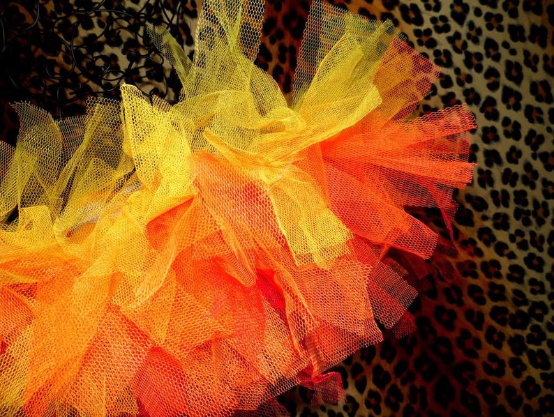 Girls Fire Tutu Halloween Tutus Kids Phoenix Tutus Poofy Tutus Raver Tutu Short Tutus Neon Childrens Tutus Party Tutus image 3