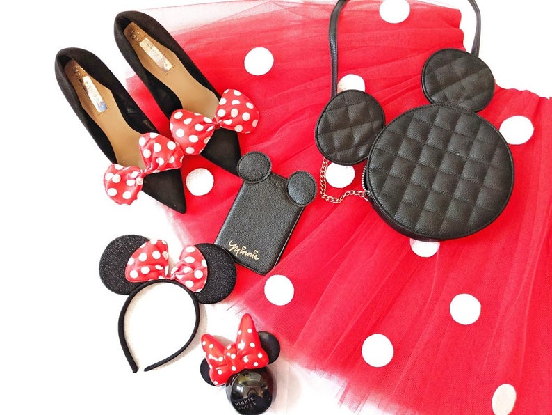 NWT Disney Girls Fancy Dress Minnie Mouse Black White Polka Dot Pretty Layered