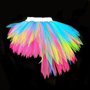 Design Your Own Girls Multi Colour Neon Tutu with longer back - Girls Neon Tutus Birthday Glow Party Tutus - Tutu With Long Back - Kids Tutu