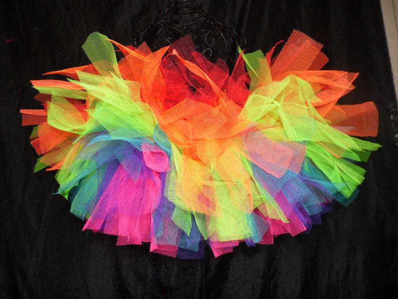 NEON TUTU RAINBOW PRIDE SKIRT ALL SIZES 80S FANCY DRESS FUN RUN HEN PARTY NIGHT