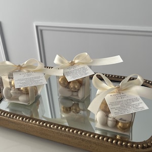 Wedding or Engagement bomboniere/party favour; Personalized box, 5 koufeta & 3 milk chocolates
