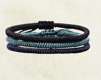 Tibetan Lucky Knot Bracelet – Handmade Rope Charm for Men & Women – Buddhist Love Amulet