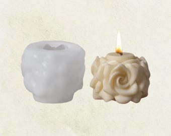 Molde para velas Twin Rose: molde de silicona 3D para aromaterapia, ideal para hacer velas, decorar bodas y regalar en San Valentín.