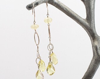 Lemon Quartz Dangle Earrings