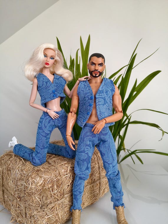 1:6 12" kens and fashion dolls denim outfits