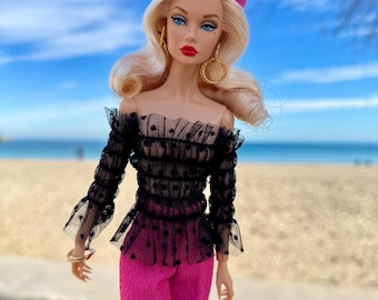 Ropa para muñecas de 1/6 de 12", Muñeca de moda, Muñecas Integrity Toys - Blusa negra