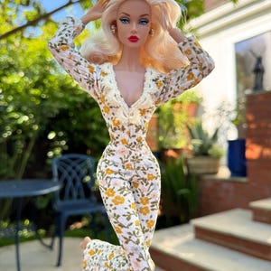 1:6 12&quot; fashion dolls clothes /Fashion Royalty dolls 60&#39;s Flower Jumpsuit