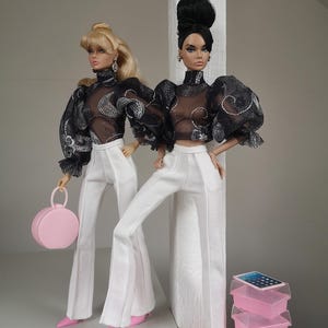 12" Doll Clothes, Fashion Doll, Integrity Toys Dolls - Blouse and White Trousers