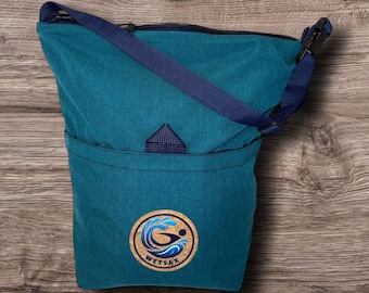 Teal Waterproof Swim Bag: Medium Lined Beach Bag