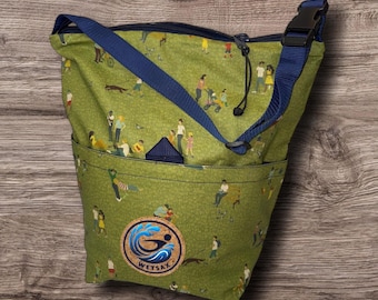 Green Waterproof Swim Bag: Lined Beach & Sports Bag
