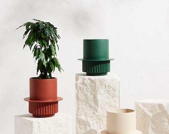 Modern Cylinder Planter 3D Printable STL File, Decorative Pot, Digital File