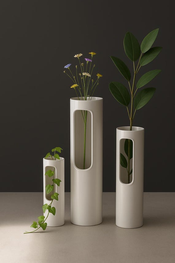 Windowed Vase Set STL File: 3D Print Model (Digital Download)