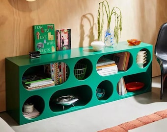 Geometric Storage Shelf 3D Model: Retro Bookshelf STL File (Digital Download)