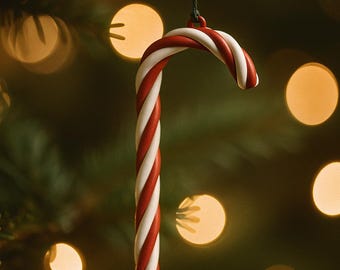 Bastón de caramelo Sweet Twist STL / Charm navideño imprimible en 3D / Archivo digital